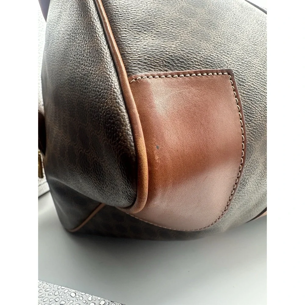 Celine Duffle Bag Macadam Coated Canvas With Key, Lock & Luggage Tag Vintage